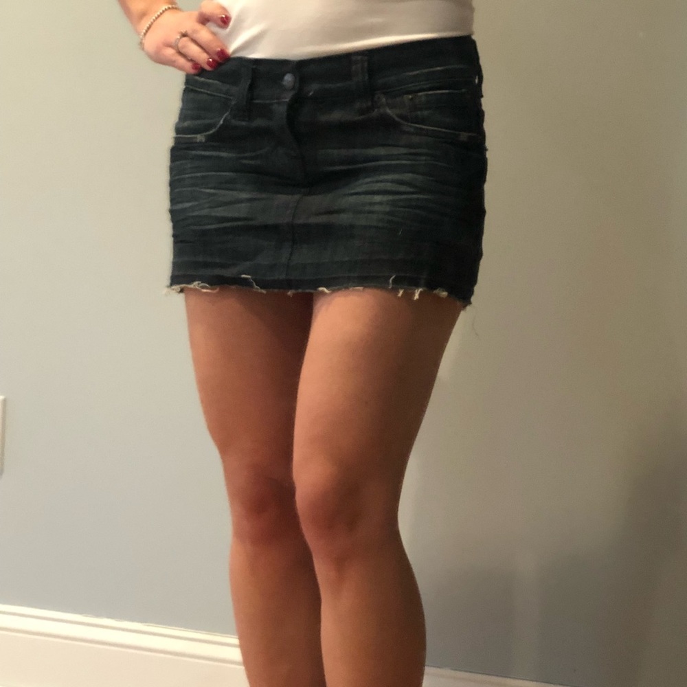 Dark jean mini skirt